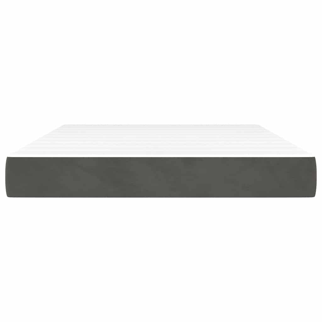 Materasso a Molle Grigio Scuro 120x210x20 cm in Velluto - homemem39
