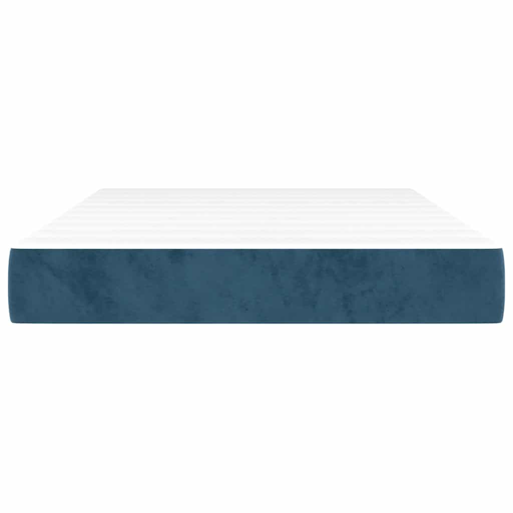Materasso a Molle Blu Scuro 120x210x20 cm in Velluto - homemem39