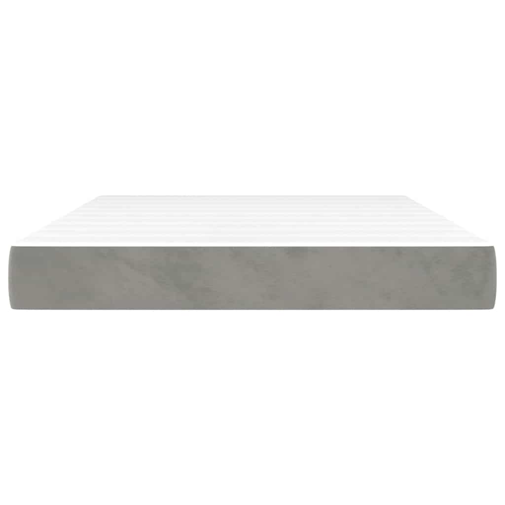 Materasso a Molle Grigio Chiaro 140x210x20 cm in Velluto - homemem39