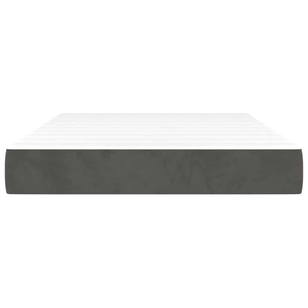 Materasso a Molle Grigio Scuro 140x210x20 cm in Velluto - homemem39