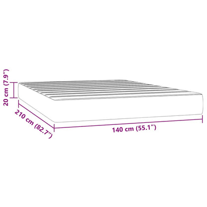 Materasso a Molle Blu Scuro 140x210x20 cm in Velluto - homemem39