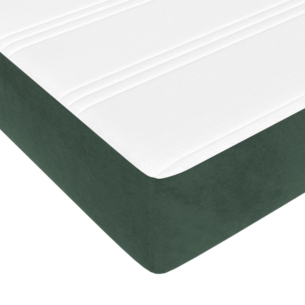 Materasso a Molle Verde Scuro 160x210x20 cm in Velluto - homemem39