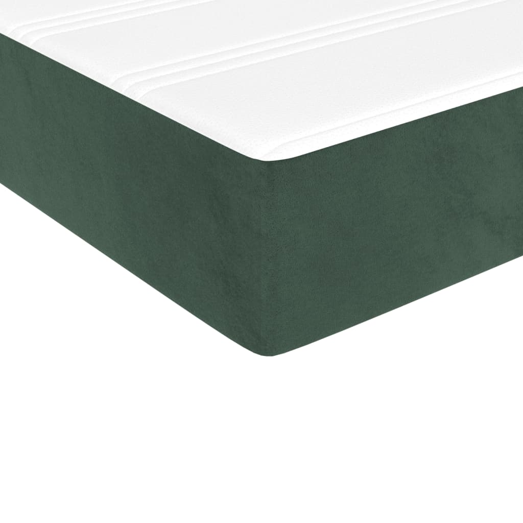 Materasso a Molle Verde Scuro 80x220x20 cm in Velluto - homemem39