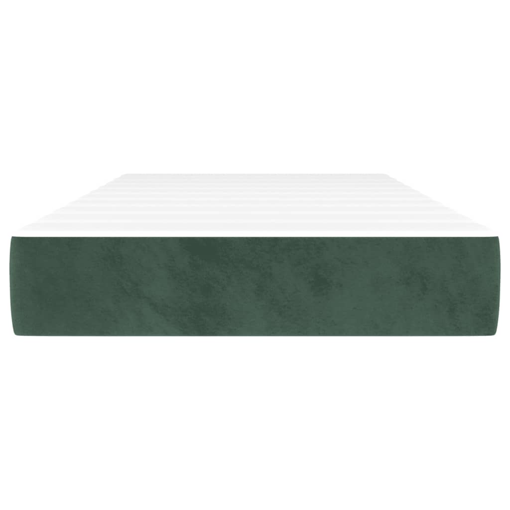 Materasso a Molle Verde Scuro 90x220x20 cm in Velluto - homemem39