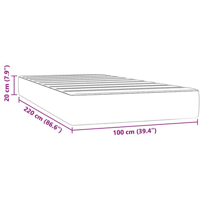 Materasso a Molle Grigio Scuro 100x220x20 cm in Velluto - homemem39
