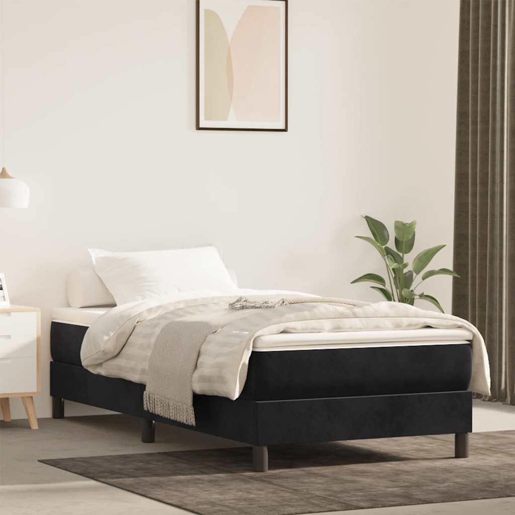 Materasso a Molle Insacchettate Nero 100x220x20 cm in Velluto - homemem39