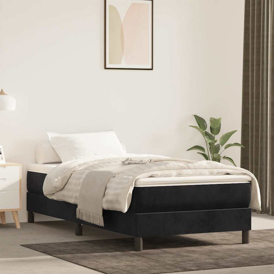 Materasso a Molle Insacchettate Nero 100x220x20 cm in Velluto - homemem39