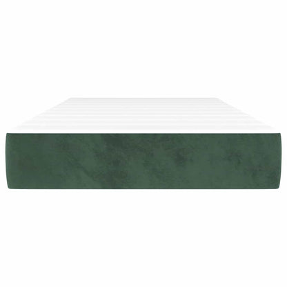 Materasso a Molle Verde Scuro 100x220x20 cm in Velluto - homemem39
