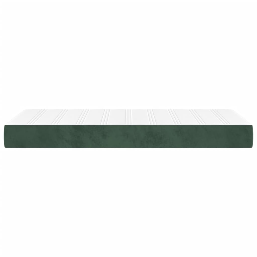 Materasso a Molle Verde Scuro 100x220x20 cm in Velluto - homemem39