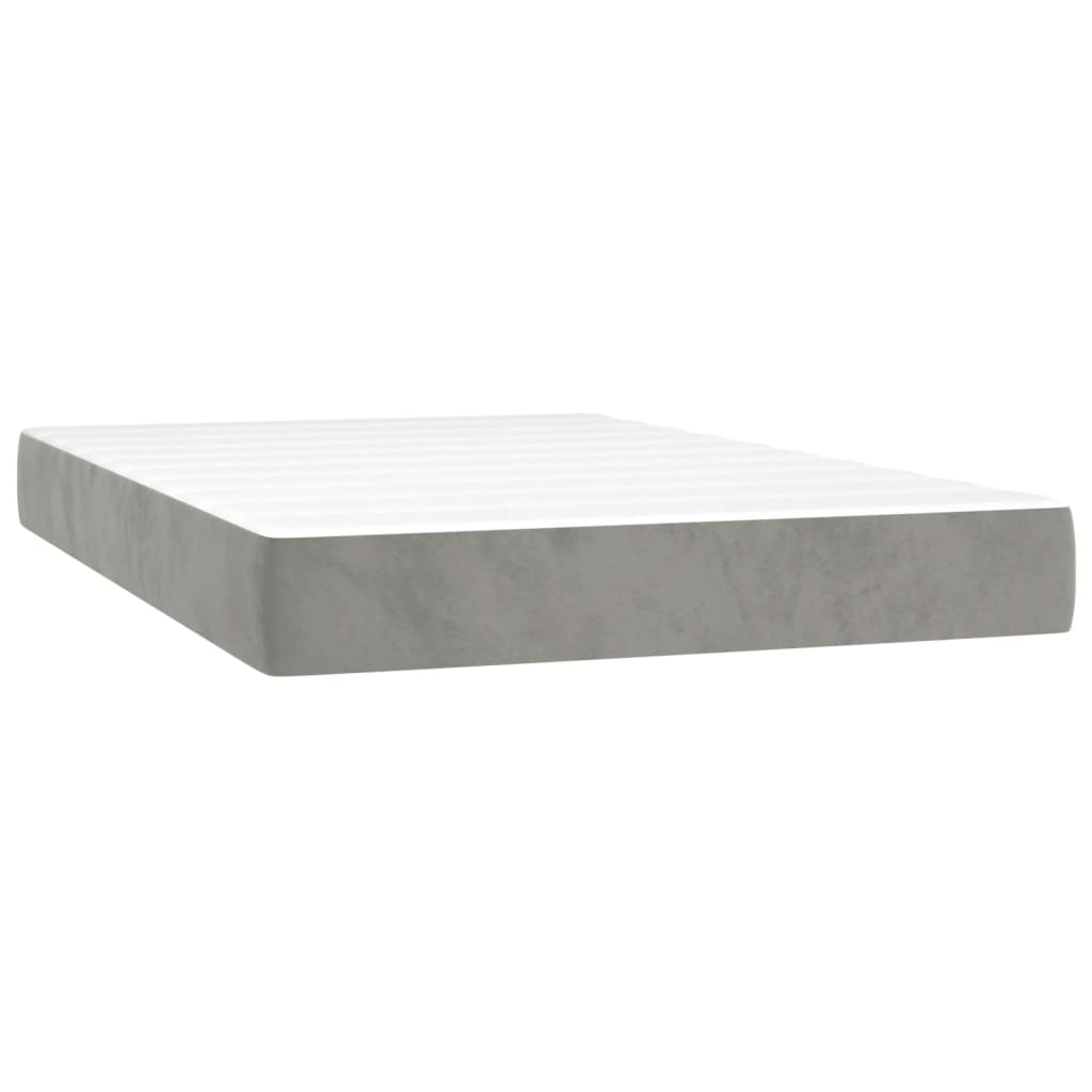 Materasso a Molle Grigio Chiaro 120x220x20 cm in Velluto - homemem39