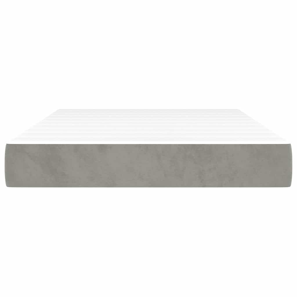 Materasso a Molle Grigio Chiaro 120x220x20 cm in Velluto - homemem39