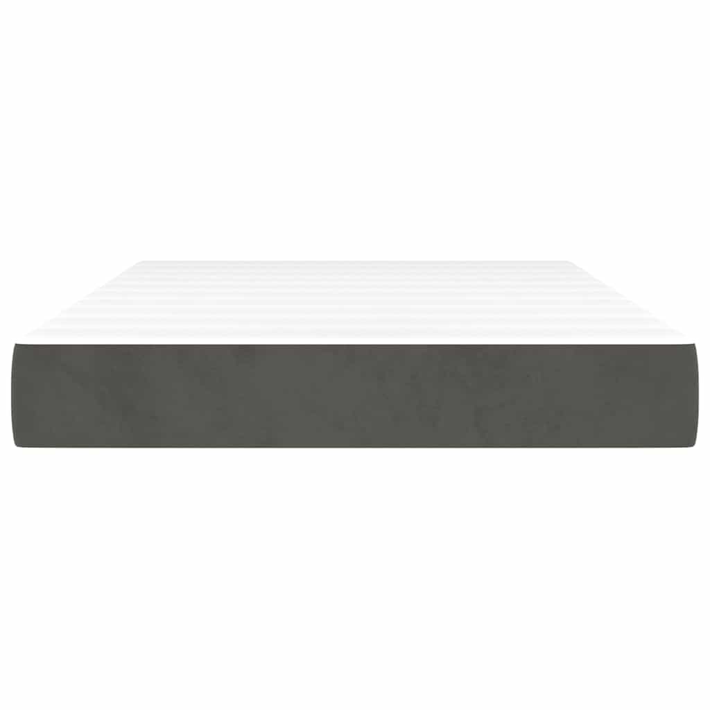 Materasso a Molle Grigio Scuro 120x220x20 cm in Velluto - homemem39