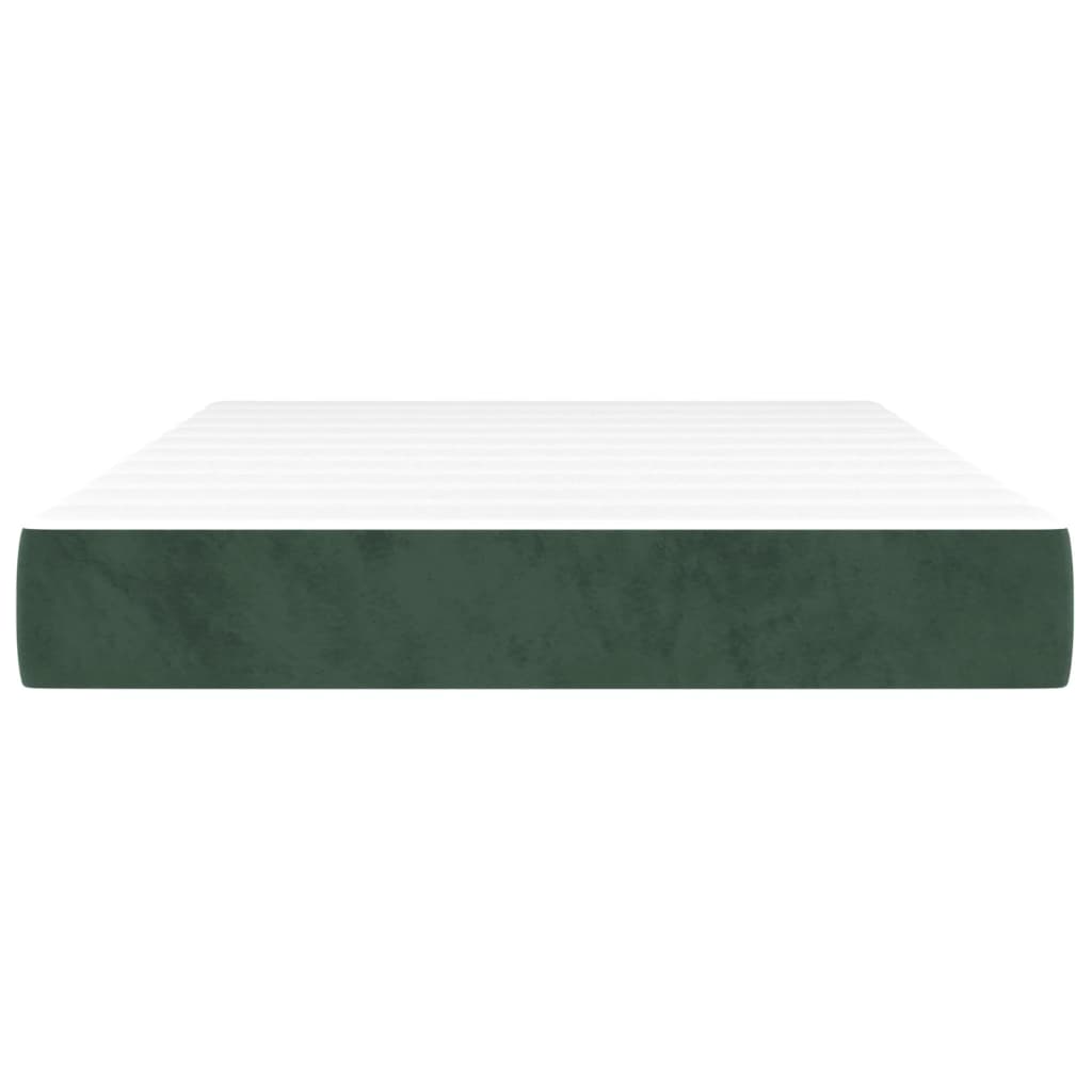 Materasso a Molle Verde Scuro 120x220x20 cm in Velluto - homemem39