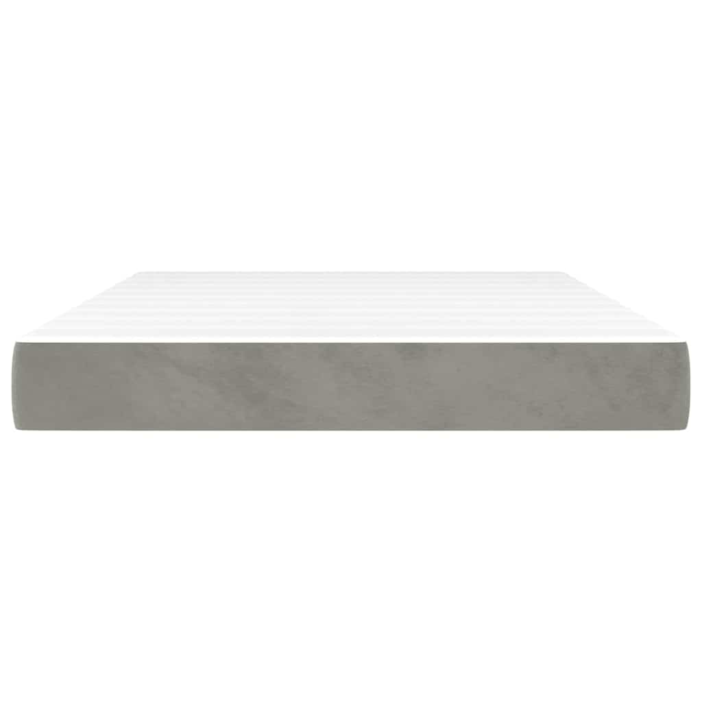 Materasso a Molle Grigio Chiaro 140x220x20 cm in Velluto - homemem39