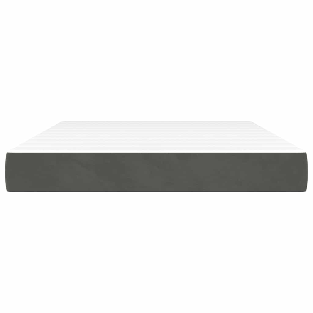 Materasso a Molle Grigio Scuro 140x220x20 cm in Velluto - homemem39