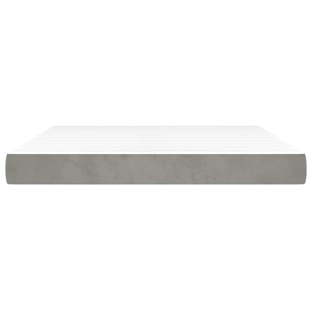 Materasso a Molle Grigio Chiaro 160x220x20 cm in Velluto - homemem39