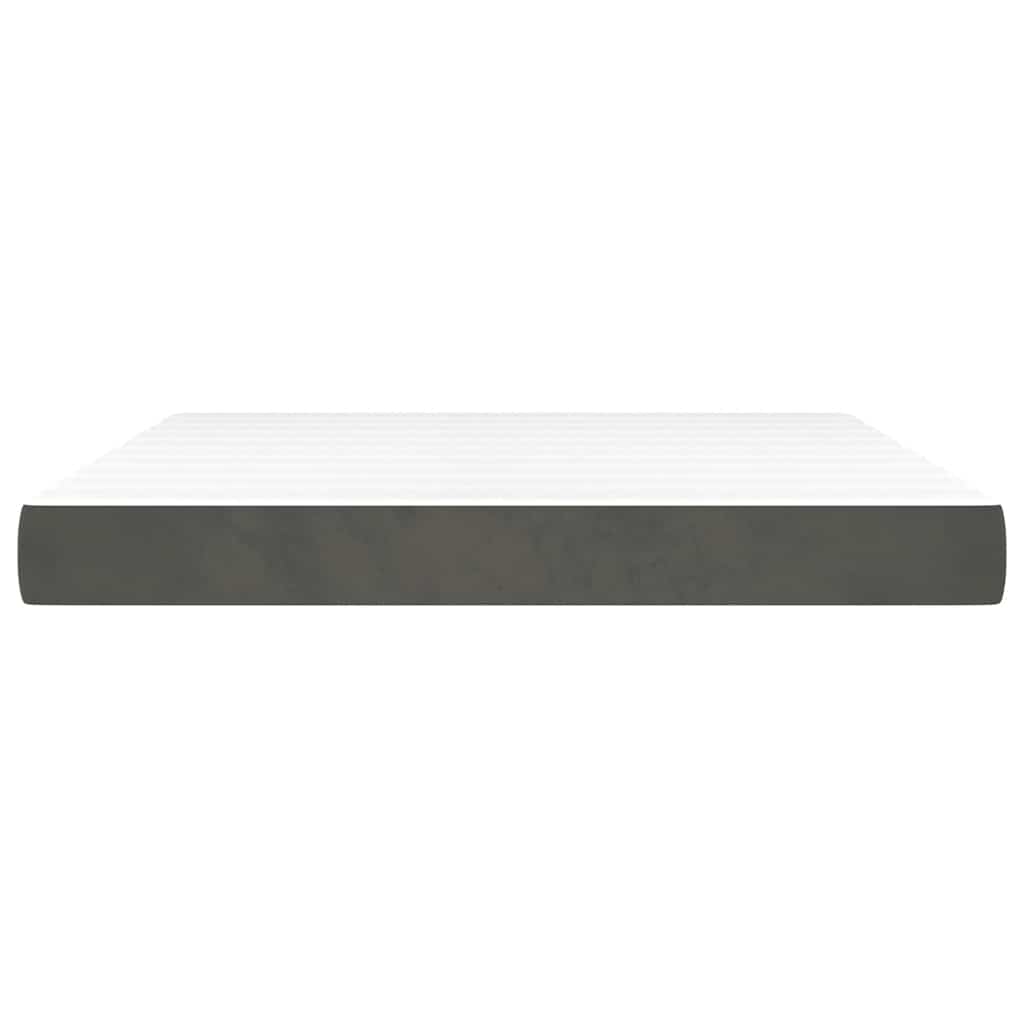Materasso a Molle Grigio Scuro 160x220x20 cm in Velluto - homemem39