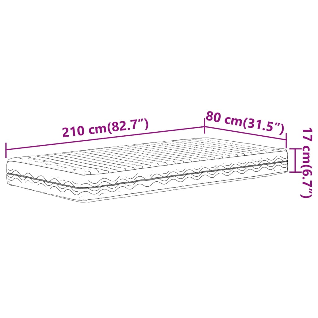 Materasso in Schiuma Bianco 80x210 cm Durezza H2 H3 - homemem39