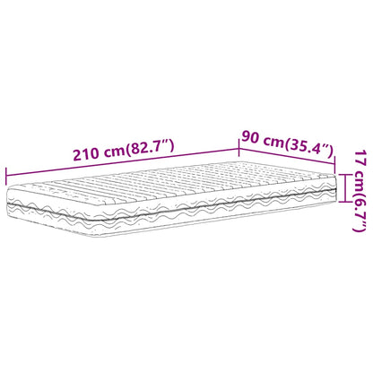 Materasso in Schiuma Bianco 90x210 cm Durezza H2 H3
