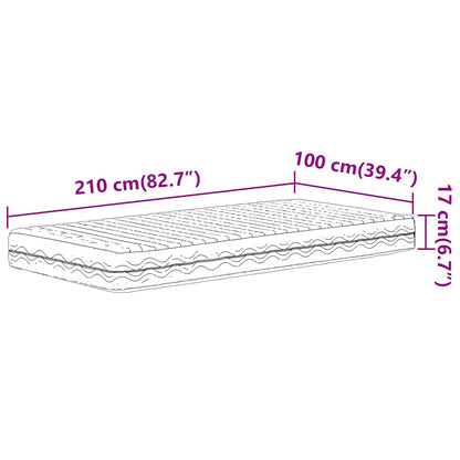 Materasso in Schiuma Bianco 100x210cm Durezza H2 H3