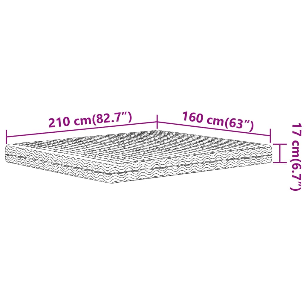 Materasso in Schiuma Bianco 160x210 cm Durezza H2 H3 - homemem39