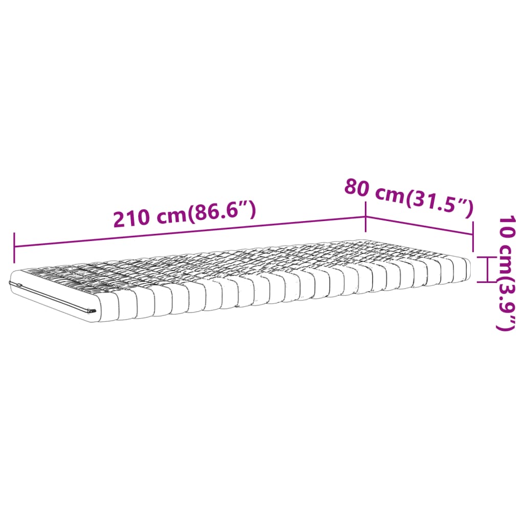 Materasso in Schiuma Bianco 80x210 cm 7 Zone Durezza 20 ILD - homemem39