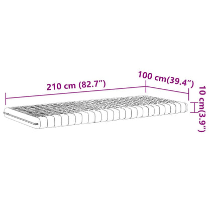 Materasso in Schiuma Bianco 100x210 cm 7 Zone Durezza 20 ILD