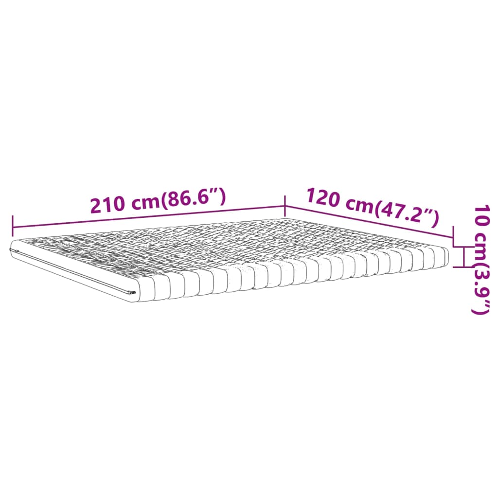 Materasso in Schiuma Bianco 120x210 cm 7 Zone Durezza 20 ILD - homemem39