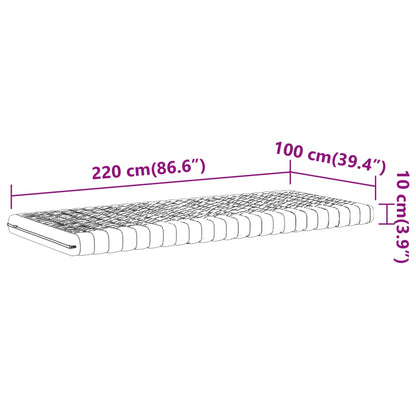 Materasso in Schiuma Bianco 100x220 cm 7 Zone Durezza 20 ILD - homemem39