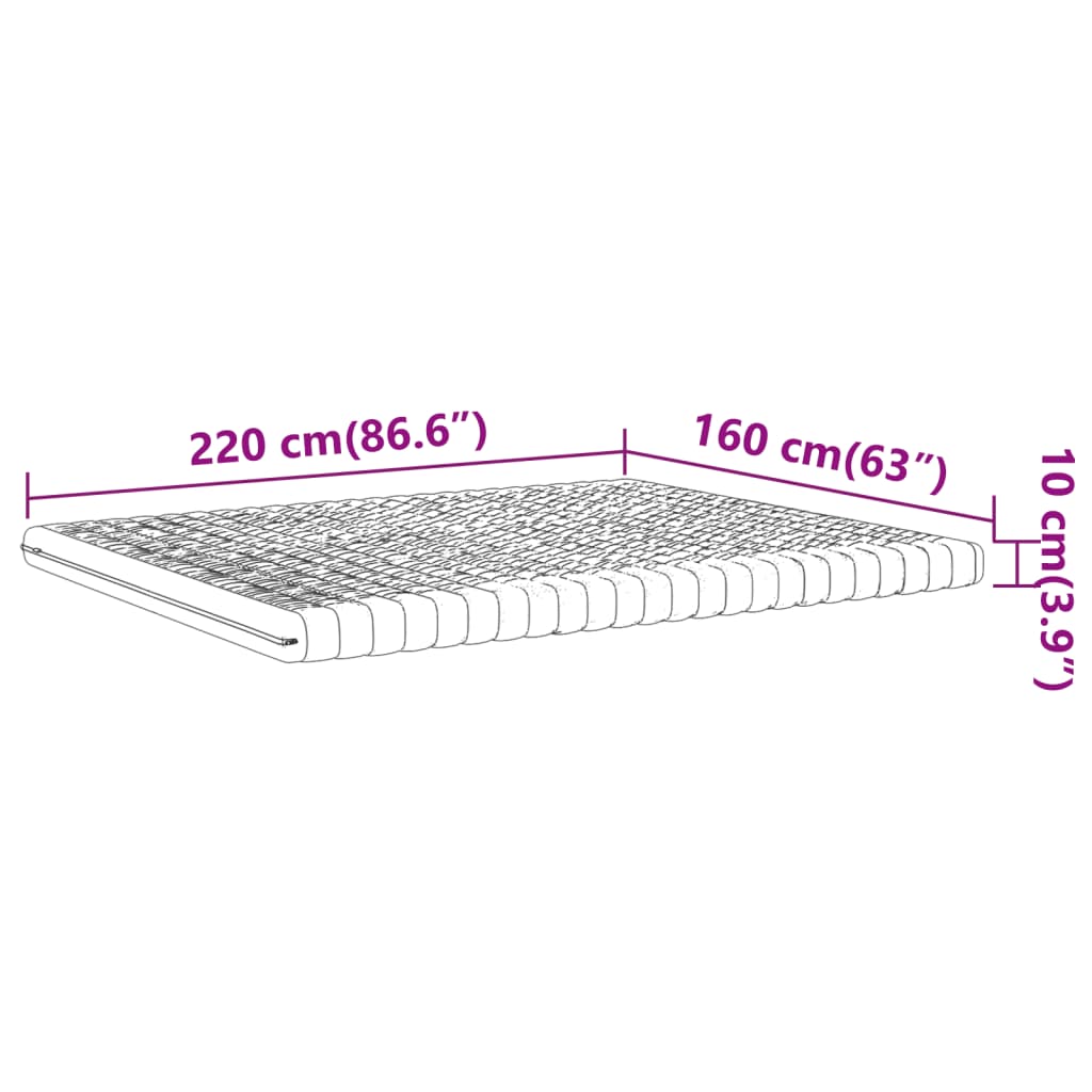 Materasso in Schiuma Bianco 160x220 cm 7 Zone Durezza 20 ILD - homemem39