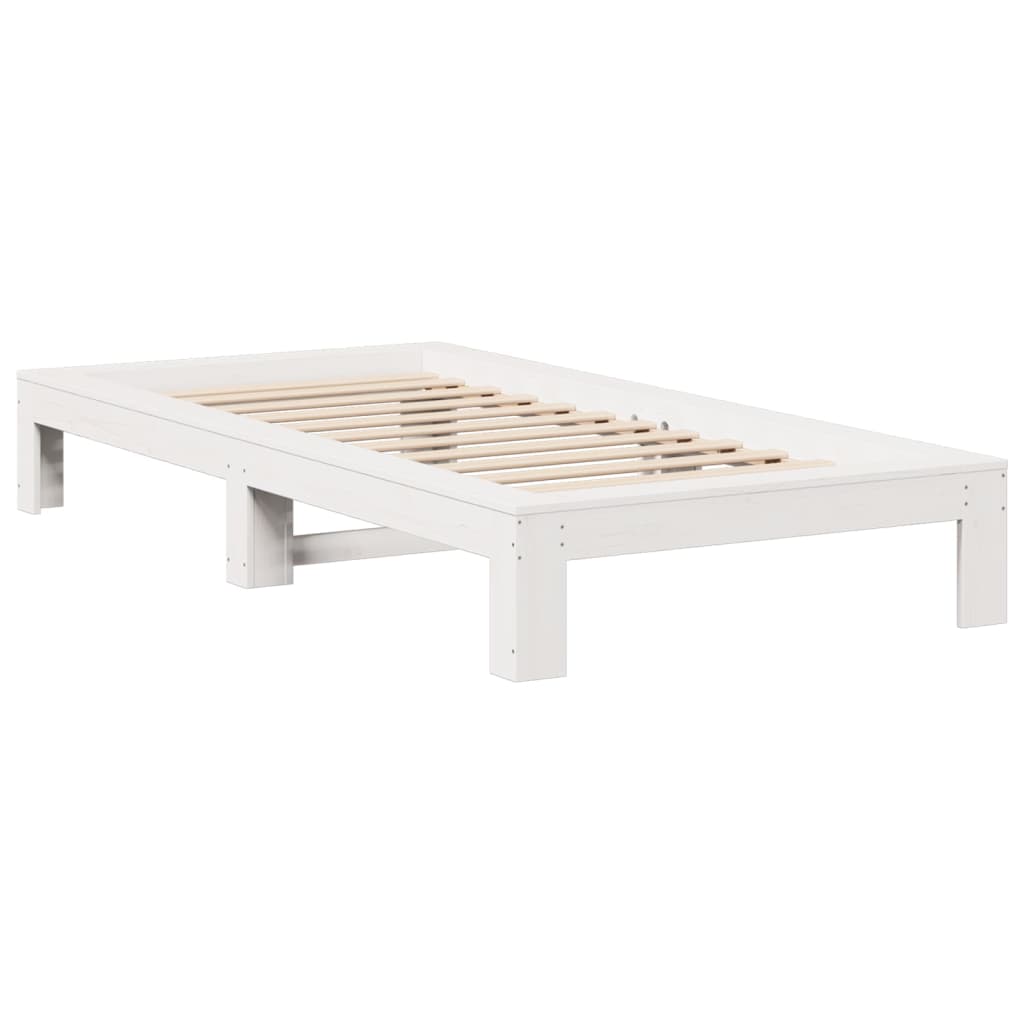 Giroletto senza Materasso Bianco 100x200 cm Legno Massello Pino | homemem39