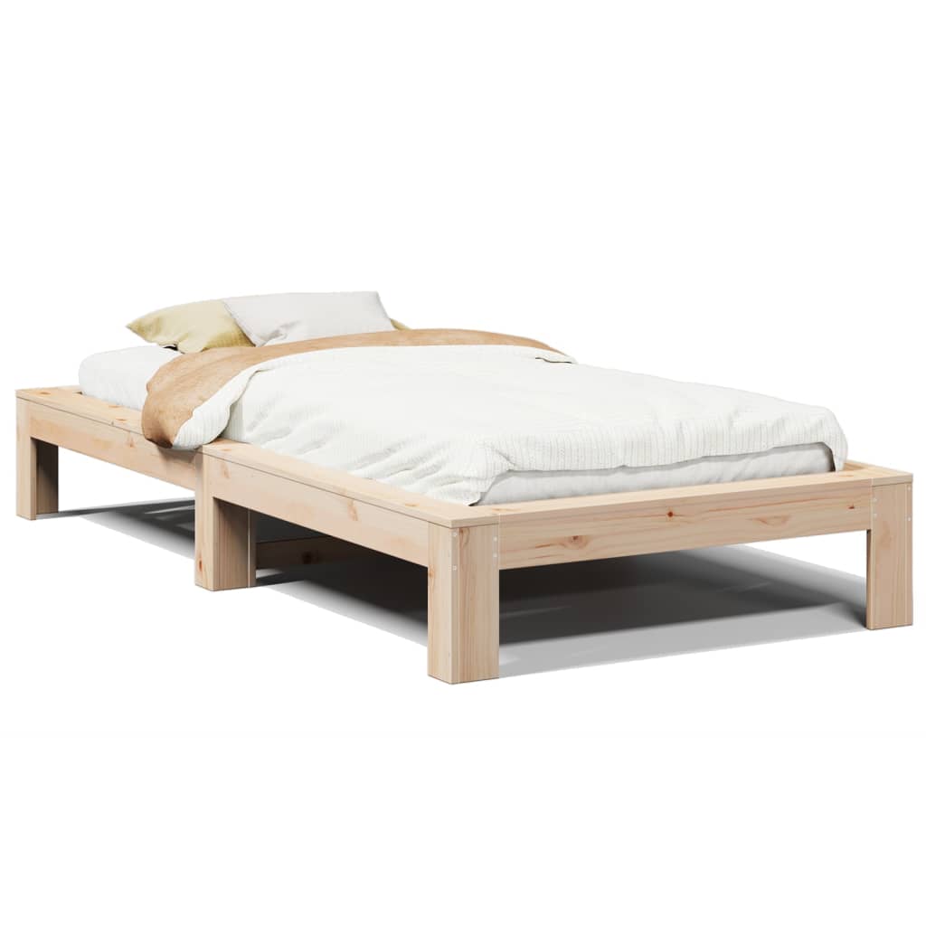 Letto senza Materasso 90x190 cm in Legno Massello di Pino | homemem39
