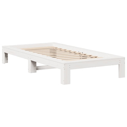 Letto senza Materasso Bianco 90x190 cm in Legno Massello Pino | homemem39