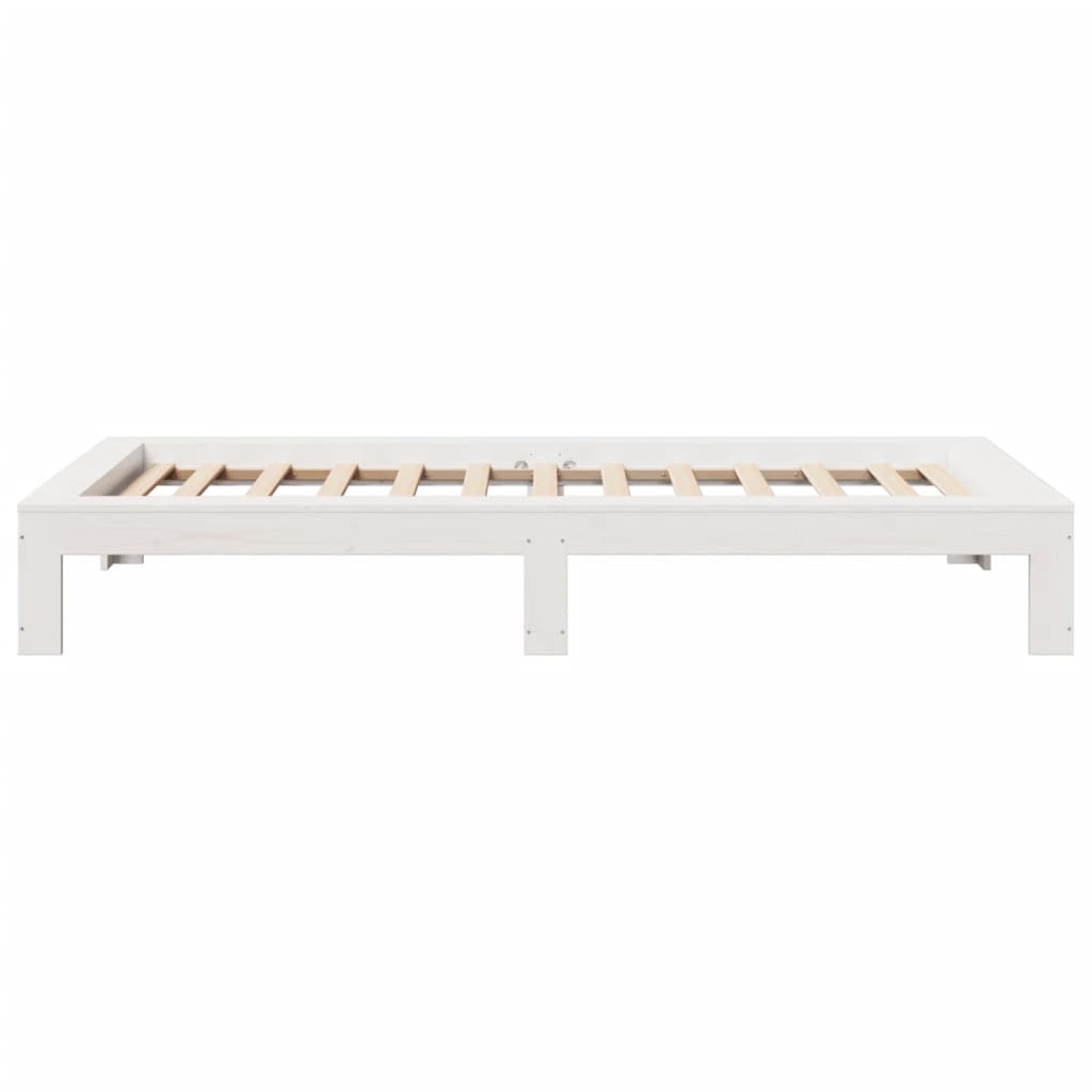 Letto senza Materasso Bianco 75x190 in Legno Massello di Pino | homemem39
