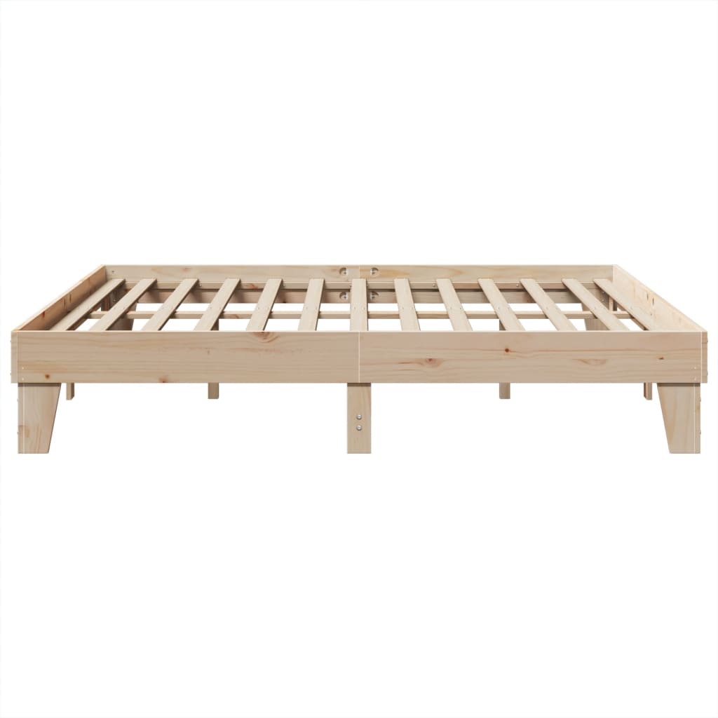 Letto senza Materasso 200x200 cm in Legno Massello di Pino - homemem39