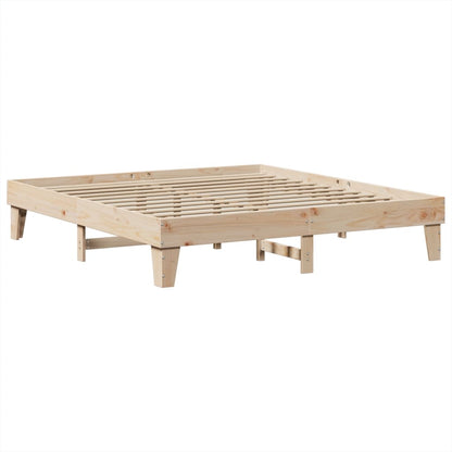 Letto senza Materasso 200x200 cm in Legno Massello di Pino | homemem39