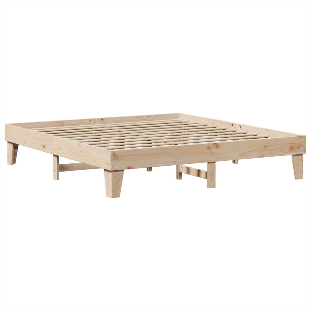 Letto senza Materasso 200x200 cm in Legno Massello di Pino - homemem39