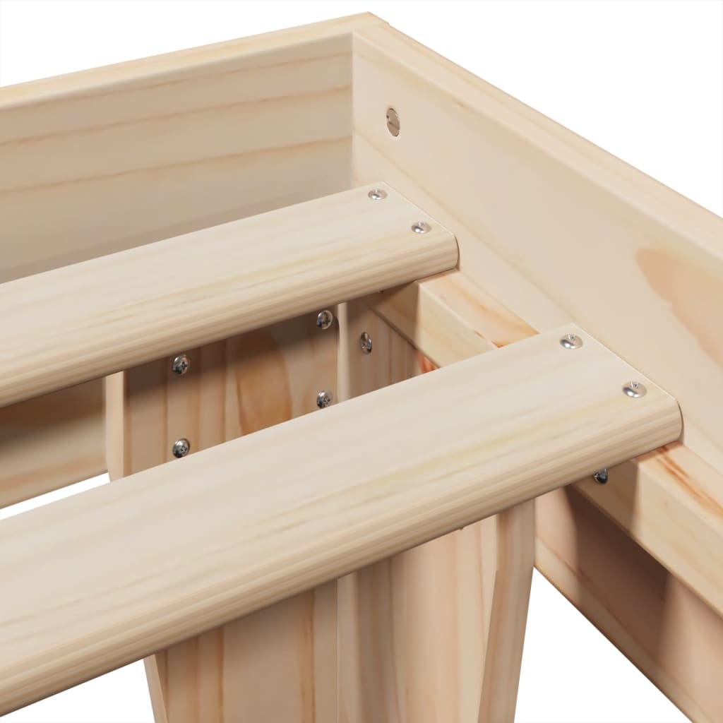 Letto senza Materasso 200x200 cm in Legno Massello di Pino - homemem39