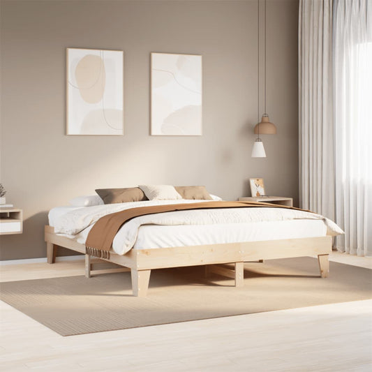 Letto senza Materasso 200x200 cm in Legno Massello di Pino - homemem39