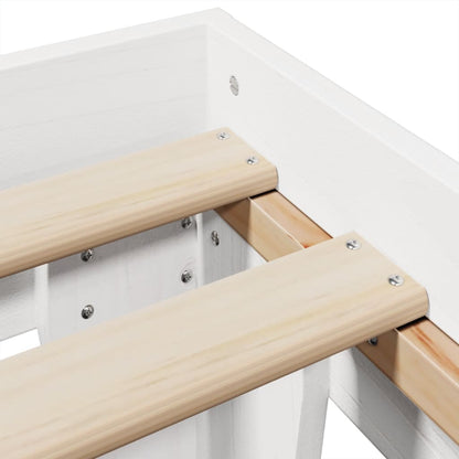 Giroletto senza Materasso Bianco 200x200 cm Legno Massello Pino | homemem39