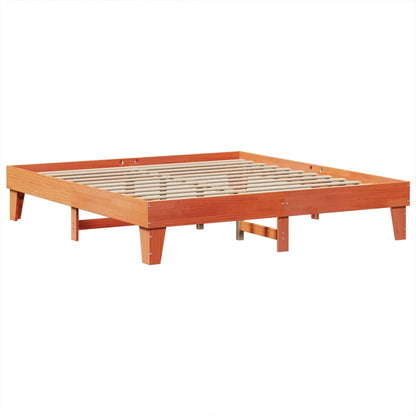 Letto senza Materasso Marrone Cera 200x200 cm in Legno di Pino - homemem39