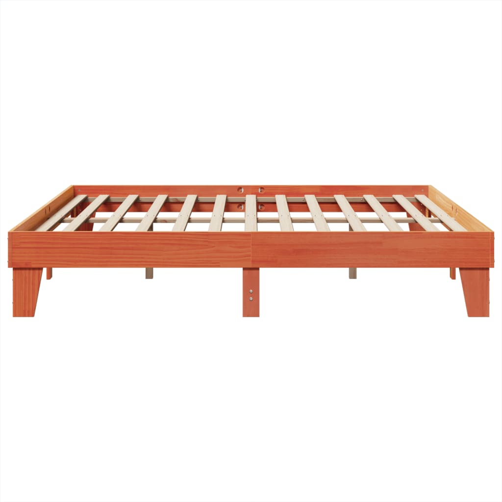 Letto senza Materasso Marrone Cera 200x200 cm in Legno di Pino | homemem39