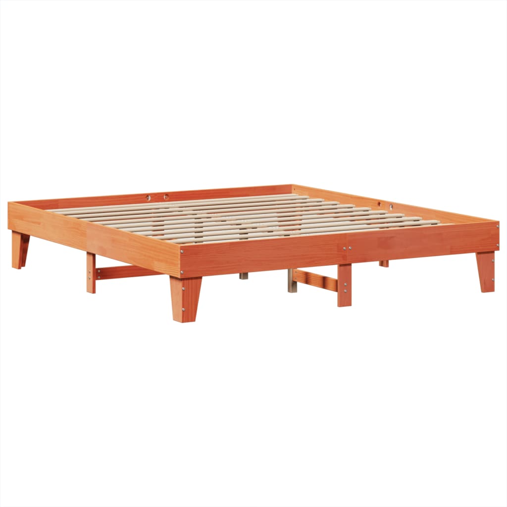Letto senza Materasso Marrone Cera 180x200 cm in Legno di Pino - homemem39