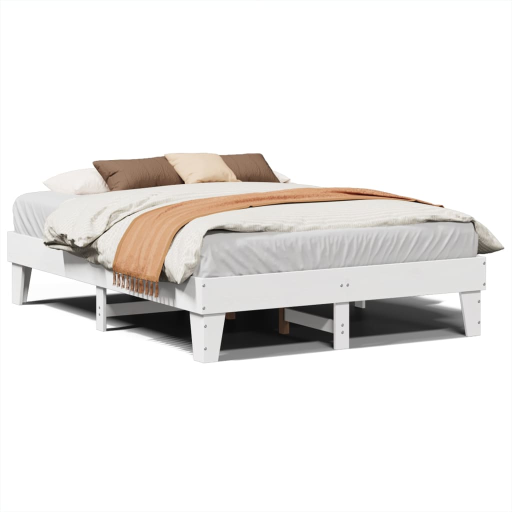 Letto senza Materasso Bianco 160x200 cm Legno Massello di Pino | homemem39