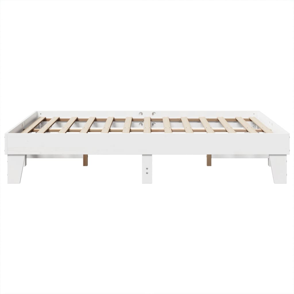 Letto senza Materasso Bianco 160x200 cm Legno Massello di Pino - homemem39