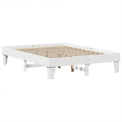 Letto senza Materasso Bianco 160x200 cm Legno Massello di Pino - homemem39