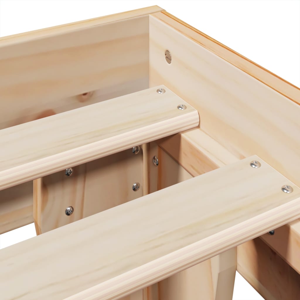Letto senza Materasso 150x200 cm in Legno Massello di Pino | homemem39