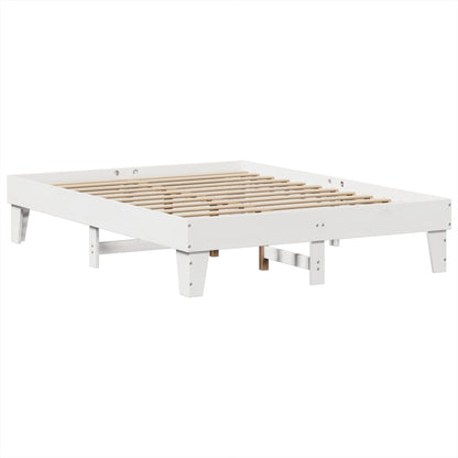 Letto senza Materasso Bianco 150x200 cm Legno Massello di Pino | homemem39