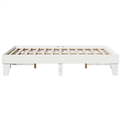 Letto senza Materasso Bianco 150x200 cm Legno Massello di Pino | homemem39