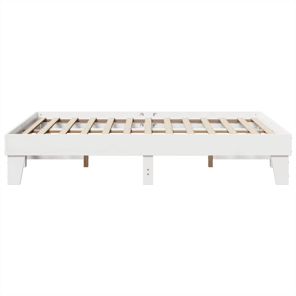 Letto senza Materasso Bianco 150x200 cm Legno Massello di Pino - homemem39